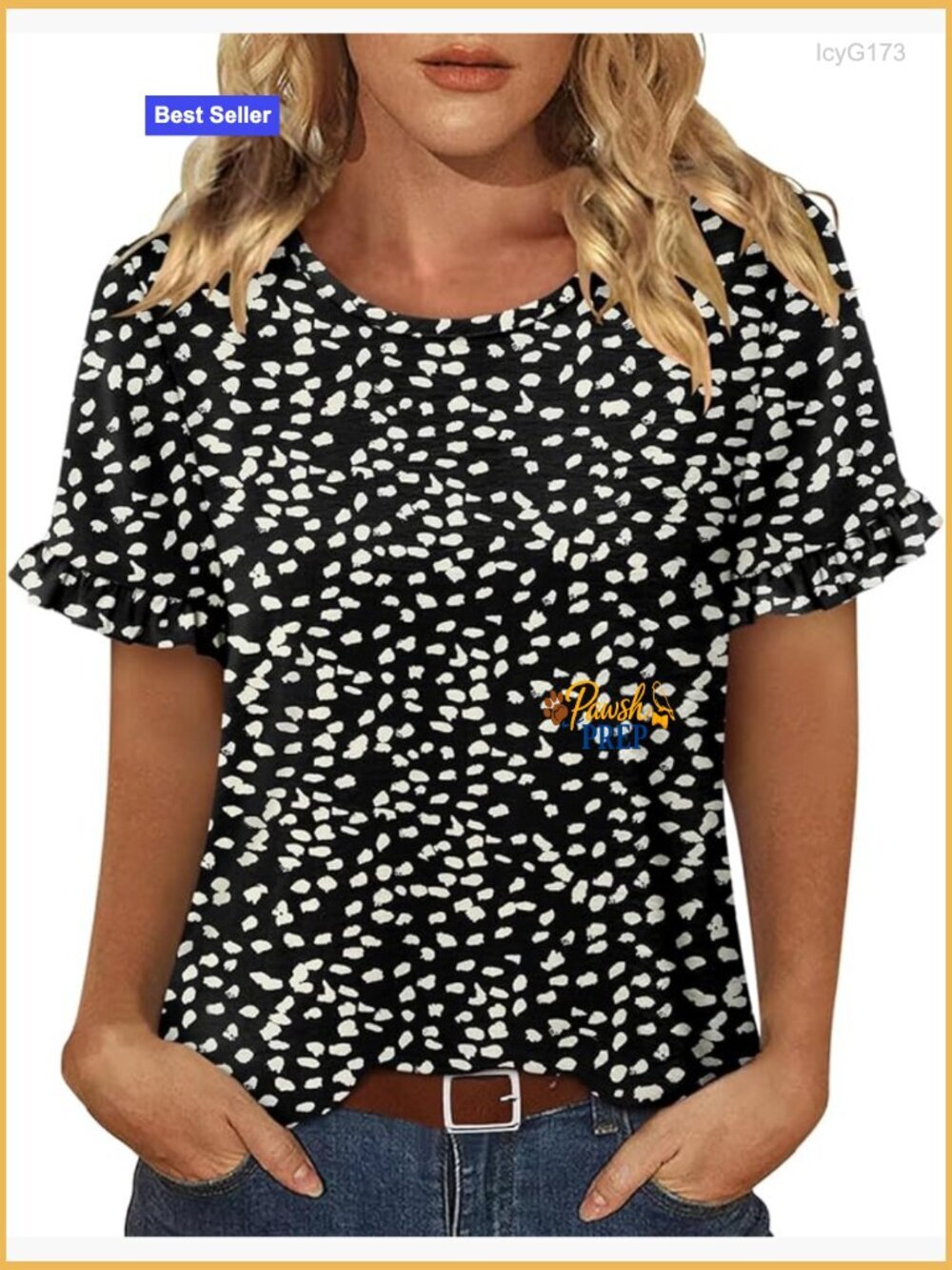 Summer Floral Tunic Top with Ruffled Sleeves